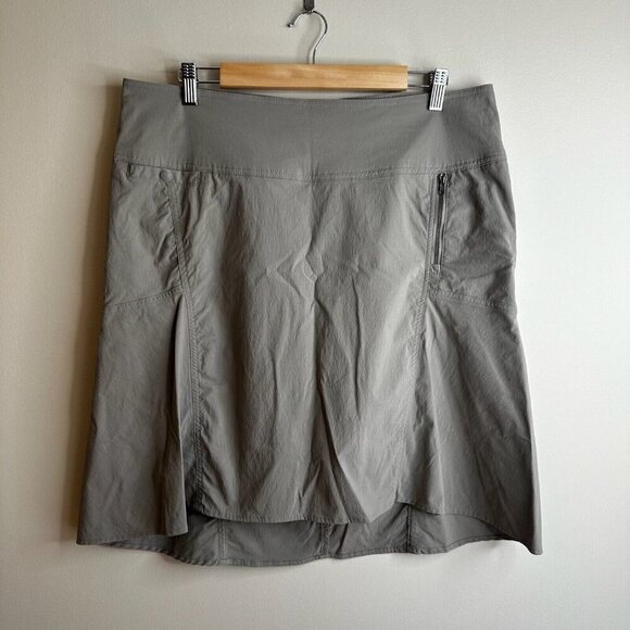 Royal Robbins Skirt Womens Sz 14 Gray Discovery Strider Flare Nylon Stretch - Picture 1 of 9